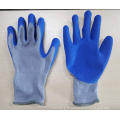 Gants enduits de latex froissé sans couture en polyester sans couture de calibre 10